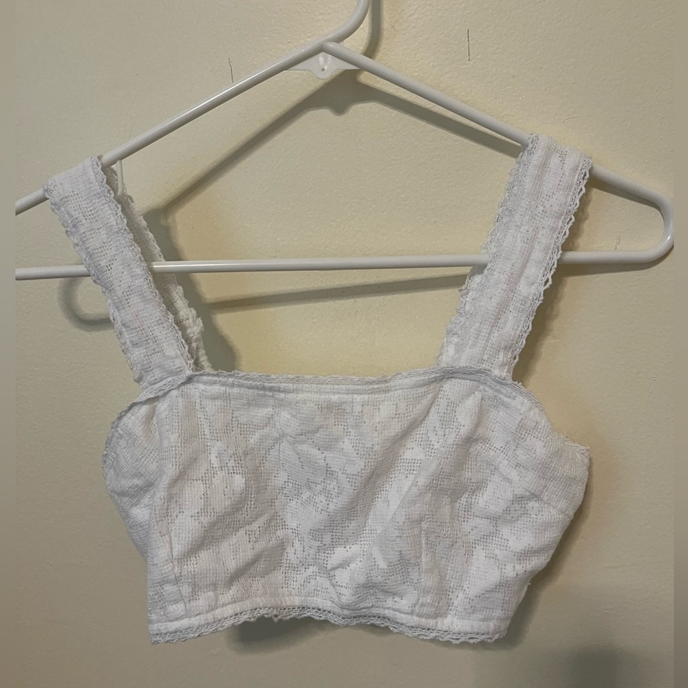 American eagle white cropped tank size xs